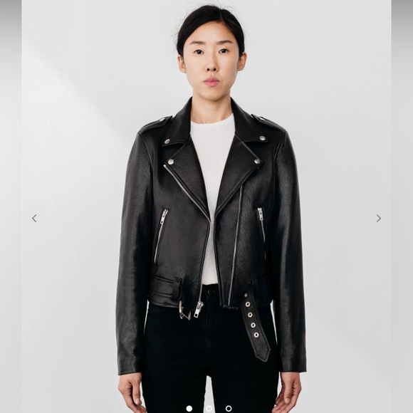 Laer Shrunken Moto Leather Jacket - Picture 3 of 10